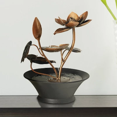 John Timberland Begonia Flowers Modern Zen Cascading Indoor Tabletop Water Fountain 10 1/4" For Table Office Desk Home Bedroom Living Room Relaxation 1 John Timberland Begonia Flowers Modern Zen Cascading Indoor Tabletop Water Fountain 10 1/4" For Table Office Desk Home Bedroom Living Room Relaxation