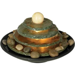John Timberland Pyramid Rustic Zen 4 Tier Pyramid Indoor Tabletop Water Fountain With Light 10" For Table Office Desk Bedroom Living Room Relaxation 8 John Timberland Pyramid Rustic Zen 4 Tier Pyramid Indoor Tabletop Water Fountain With Light 10" For Table Office Desk Bedroom Living Room Relaxation -John Timberland GUEST 88cca3b3 0f7f 4403 a4df b0ab13973afa
