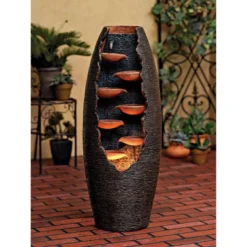 John Timberland Seven Cascade Rustic Outdoor Floor Water Fountain With LED Light 35" For Yard Garden Patio Home Deck Porch House Exterior Balcony 11 John Timberland Seven Cascade Rustic Outdoor Floor Water Fountain With LED Light 35" For Yard Garden Patio Home Deck Porch House Exterior Balcony -John Timberland GUEST 8ab728a1 80cb 44ac ae1a 19a8cc238786