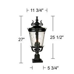 John Timberland Casa Marseille Vintage Outdoor Post Light Textured Black With Pier Mount 29" Clear Hammered Glass For Exterior Barn Deck House Porch 7 John Timberland Casa Marseille Vintage Outdoor Post Light Textured Black With Pier Mount 29" Clear Hammered Glass For Exterior Barn Deck House Porch -John Timberland GUEST 8adc13a7 463d 4822 997a c2b7a197005d