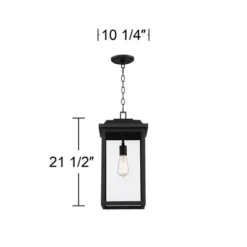 John Timberland Eastcrest Modern Outdoor Hanging Light Textured Black 21 1/2" Clear Glass For Post Exterior Barn Deck House Porch Yard Patio Outside -John Timberland GUEST 8b8cfd8f ebb8 4e22 adca c1a73a02066e