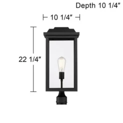 John Timberland Eastcrest Modern Outdoor Post Light Textured Black 22 1/2" Clear Glass Panels For Exterior Barn Deck House Porch Yard Patio Outside -John Timberland GUEST 8f49c75b 00ea 461a 991c a8218a8a1713