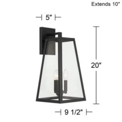 John Timberland Arrington Modern Outdoor Wall Light Fixture Mystic Black Metal 20" Clear Glass For Post Exterior Barn Deck House Porch Yard Posts Home -John Timberland GUEST 90536d4c 432f 4323 a936 2bc8385d04b3