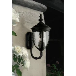 John Timberland Bellagio Vintage Rustic Outdoor Wall Light Fixture Textured Black Upbridge 21" Clear Hammered Glass For Post Exterior Barn Deck House -John Timberland GUEST 9171678a 83b7 4e4a bc35 8650287c8d71