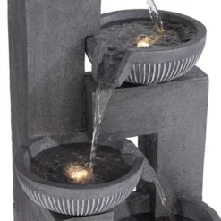 John Timberland Casava Modern 4-Bowl Cascading Outdoor Floor Water Fountain With LED Light 33" For Yard Garden Patio Home Deck Lawn Porch 11 John Timberland Casava Modern 4-Bowl Cascading Outdoor Floor Water Fountain With LED Light 33" For Yard Garden Patio Home Deck Lawn Porch -John Timberland GUEST 922f659e e9ca 407c 91b4 c9edeb01a596