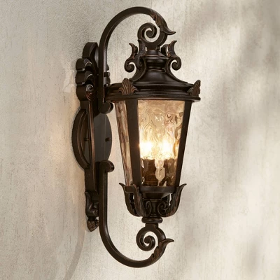 John Timberland Casa Marseille Vintage Rustic Outdoor Wall Light Fixture Bronze Scroll 21 1/2" Hammered Glass For Post Exterior Barn Deck House Porch 1 John Timberland Casa Marseille Vintage Rustic Outdoor Wall Light Fixture Bronze Scroll 21 1/2" Hammered Glass For Post Exterior Barn Deck House Porch