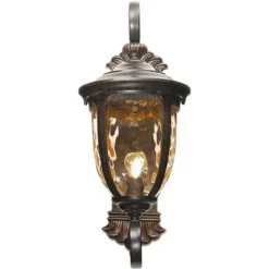 John Timberland Bellagio Vintage Rustic Outdoor Wall Light Fixture Veranda Bronze Dual Scroll Arm 24" Champagne Hammered Glass For Post Exterior Barn -John Timberland GUEST 94e3eacd 2e38 4cb4 9432 d541d4c80db0