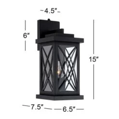John Timberland Woodland Park Outdoor Wall Light Fixture Black Dusk To Dawn 15" Clear Glass For Post Exterior Barn Deck House Porch Yard Patio Home -John Timberland GUEST 95280b98 bd64 4fa3 9f88 0f4f6bc9faf9