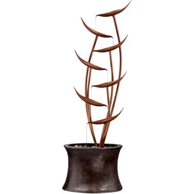 John Timberland Tiered Copper Leaves Modern Cascading Tiered Leaves Outdoor Floor Water Fountain 41" For Yard Garden Patio Deck Porch Balcony Roof 3 John Timberland Tiered Copper Leaves Modern Cascading Tiered Leaves Outdoor Floor Water Fountain 41" For Yard Garden Patio Deck Porch Balcony Roof - Image 3