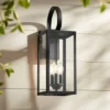 John Timberland Mira Modern Outdoor Wall Light Fixture Flat Black 21 1/2" Clear Glass For Post Exterior Barn Deck House Porch Yard Posts Patio Home