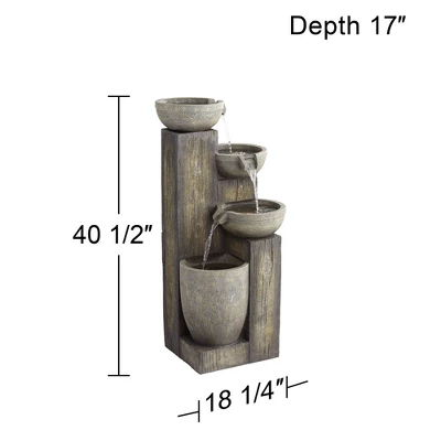 John Timberland Four Tier Rustic Cascading Outdoor Floor Water Fountain With LED Light 40 1/2" For Yard Garden Patio Home Deck Porch House Roof 5 John Timberland Four Tier Rustic Cascading Outdoor Floor Water Fountain With LED Light 40 1/2" For Yard Garden Patio Home Deck Porch House Roof - Image 5