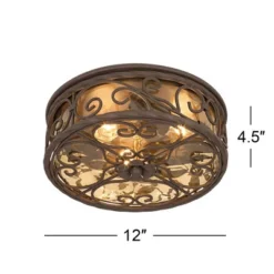 John Timberland Casa Seville Rustic Farmhouse Flush Mount Outdoor Ceiling Light Fixture Dark Walnut 4 1/2" Champagne Water Glass For Post Exterior -John Timberland GUEST 9ae47e7f 6740 420f aaee f72fc6a8acb4