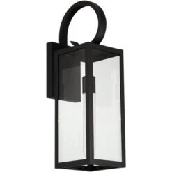John Timberland Modern Outdoor Wall Light Fixtures Set Of 2 Deep Black 21" Clear Glass For Post Exterior Barn Deck House Porch -John Timberland GUEST 9c014e0b f199 4d67 a6ae 6658efd7a39e