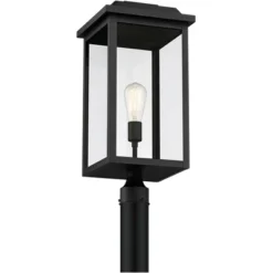 John Timberland Eastcrest Modern Outdoor Post Light Textured Black 22 1/2" Clear Glass Panels For Exterior Barn Deck House Porch Yard Patio Outside -John Timberland GUEST 9d20701c d1d6 4361 bb7b 1031be16626d