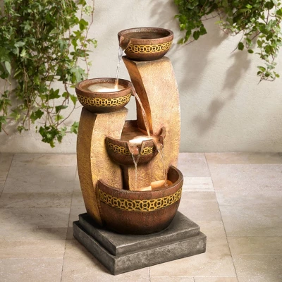 John Timberland Outdoor Floor Water Fountain Four Bowl Cascading Waterfall 41" Tall For Yard Garden Lawn 8 John Timberland Outdoor Floor Water Fountain Four Bowl Cascading Waterfall 41" Tall For Yard Garden Lawn - Image 8