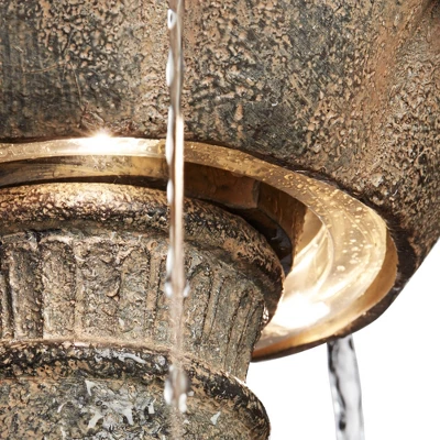 John Timberland Louvre Rustic 3 Tier Cascading Outdoor Floor Water Fountain With LED Light 44" For Yard Garden Patio Home Deck Porch Exterior Balcony 6 John Timberland Louvre Rustic 3 Tier Cascading Outdoor Floor Water Fountain With LED Light 44" For Yard Garden Patio Home Deck Porch Exterior Balcony - Image 6