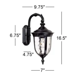 John Timberland Bellagio Vintage Outdoor Wall Light Fixtures Set Of 2 Texturized Black Downbridge 16 1/2" Clear Hammered Glass For Post Exterior Barn -John Timberland GUEST a0eacbb4 a918 40f2 8cb1 59267063079d
