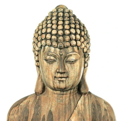 John Timberland Sitting Buddha Statue Sculpture Zen Decor Outdoor Garden Front Porch Patio Yard Outside Weathered Light Sandstone Finish 29 1/2" Tall 2 John Timberland Sitting Buddha Statue Sculpture Zen Decor Outdoor Garden Front Porch Patio Yard Outside Weathered Light Sandstone Finish 29 1/2" Tall - Image 2