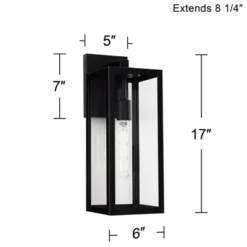 John Timberland Titan Modern Outdoor Wall Light Fixture Mystic Black 17" Clear Glass For Post Exterior Barn Deck House Porch Yard Patio Home Outside -John Timberland GUEST a212f3d9 609b 4155 b0a2 64e96b7ce30d