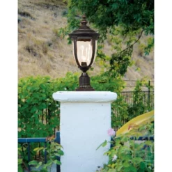 John Timberland Bellagio Rustic Outdoor Post Light Veranda Bronze 21" Hammered Glass For Exterior Barn Deck Post Light House Porch Yard Patio Home -John Timberland GUEST a22d078b 160f 4791 90f4 1e4f0b1db994