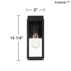 John Timberland Titan Modern Outdoor Wall Light Fixtures Set Of 2 Mystic Black 14 1/4" Clear Glass For Post Exterior Barn Deck House Porch Yard Patio -John Timberland GUEST a27e4b64 40ee 49e5 ab3d 8e501414a7da