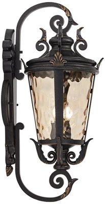 John Timberland Casa Marseille Vintage Rustic Outdoor Wall Light Fixture Veranda Bronze Ornate Scroll 31" Champagne Hammered Glass For Post Exterior 6 John Timberland Casa Marseille Vintage Rustic Outdoor Wall Light Fixture Veranda Bronze Ornate Scroll 31" Champagne Hammered Glass For Post Exterior - Image 6