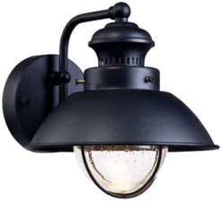 John Timberland Industrial Outdoor Wall Light Fixtures Set Of 2 Black Metal LED 8" Seedy Glass For Exterior Barn Deck House Porch -John Timberland GUEST a4a2ee77 64ed 4f1d a4d7 4b995324928c