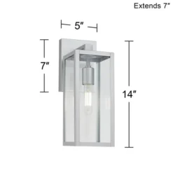 John Timberland Titan Modern Outdoor Wall Light Fixture Silver Metal Rectangular Frame 14" Clear Glass For Post Exterior Barn Deck House 15 John Timberland Titan Modern Outdoor Wall Light Fixture Silver Metal Rectangular Frame 14" Clear Glass For Post Exterior Barn Deck House -John Timberland GUEST a5e19e94 f5bd 42d3 b430 956d28b9aa8b