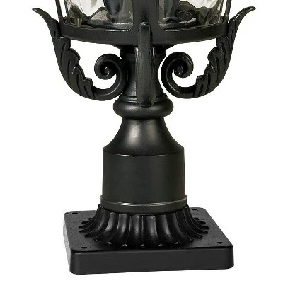 John Timberland Casa Marseille Vintage Outdoor Post Light Textured Black With Pier Mount 29" Clear Hammered Glass For Exterior Barn Deck House Porch 3 John Timberland Casa Marseille Vintage Outdoor Post Light Textured Black With Pier Mount 29" Clear Hammered Glass For Exterior Barn Deck House Porch - Image 3