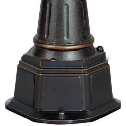 John Timberland Mediterranean Outdoor Post Light Street Lantern 3 Light Veranda Bronze 100" Clear Hammered Glass For Exterior Yard -John Timberland GUEST a7887b4f 4b18 4255 b964 0bb7113c41a2