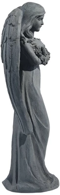 John Timberland Standing Angel Statue Sculpture English Decor Indoor Outdoor Garden Front Porch Patio Yard Outside Faux Greystone Ceramic 25" Tall 4 John Timberland Standing Angel Statue Sculpture English Decor Indoor Outdoor Garden Front Porch Patio Yard Outside Faux Greystone Ceramic 25" Tall - Image 4