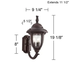 John Timberland Casa Sierra Rustic Vintage Outdoor Wall Light Fixture Bronze Upbridge 19 1/8" Clear Seedy Glass For Post Exterior Barn Deck House Yard -John Timberland GUEST a868a2cc 8f07 4404 a1dc 10fa090f0ee2