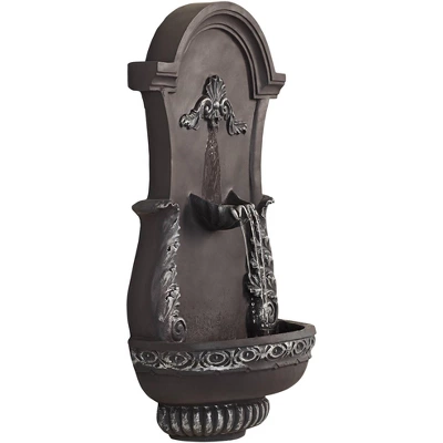 John Timberland Tivoli Grey Ornate Rustic Outdoor 2 Tier Outdoor Wall Water Fountain 33" For Yard Backyard Garden Patio Home Deck Porch House Exterior 7 John Timberland Tivoli Grey Ornate Rustic Outdoor 2 Tier Outdoor Wall Water Fountain 33" For Yard Backyard Garden Patio Home Deck Porch House Exterior - Image 7