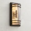John Timberland Habitat Modern Outdoor Wall Light Fixture Bronze Warm Brass 16" Clear Glass For Post Exterior Barn Deck House Porch Yard Patio Home