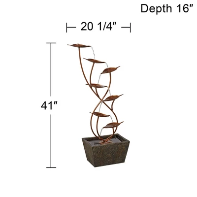 John Timberland Ashton Curved Leaves Modern Cascading Outdoor Floor Water Fountain 41" For Yard Garden Patio Home Deck Porch House Exterior Balcony 5 John Timberland Ashton Curved Leaves Modern Cascading Outdoor Floor Water Fountain 41" For Yard Garden Patio Home Deck Porch House Exterior Balcony - Image 5