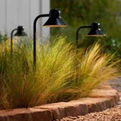 John Timberland Jayce 18 1/2" High Black LED Landscape Path Lights Set Of 2 -John Timberland GUEST acde2fdb 3c4a 4e33 bb93 9d10a71d6aa3