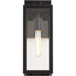 John Timberland Modern Outdoor Wall Light Fixture Mystic Black 14 1/4" Clear Glass Panel For Exterior Barn Deck House Porch Yard Patio Outside Garage -John Timberland GUEST ad7bbd72 31ec 4ed5 97b5 f73523030623