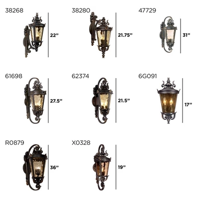 John Timberland Casa Marseille Rustic Outdoor Wall Light Fixture Veranda Bronze Ornate Scroll 36" Champagne Hammered Glass For Post Exterior Barn Deck 6 John Timberland Casa Marseille Rustic Outdoor Wall Light Fixture Veranda Bronze Ornate Scroll 36" Champagne Hammered Glass For Post Exterior Barn Deck - Image 6