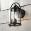 John Timberland Avani Modern Outdoor Wall Light Fixture Black Lantern 13" Clear Cylinder Glass For Post Exterior Barn Deck House Porch Yard Patio Home