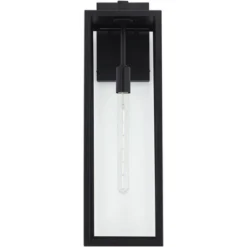 John Timberland Modern Industrial Outdoor Wall Light Fixture Mystic Black 27" Clear Glass Panels For Exterior Barn Deck House Porch Yard Patio Garage -John Timberland GUEST af8ae9ac 4a91 4650 b07a aac46ba2ec7a