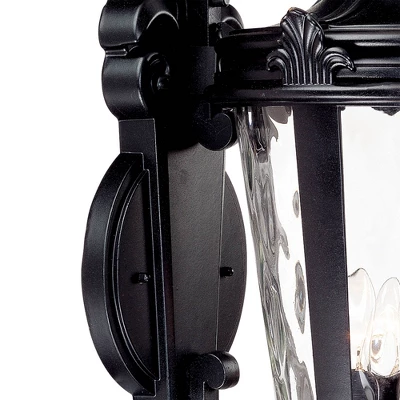 John Timberland Casa Marseille Vintage Rustic Outdoor Wall Light Fixture Textured Black Scroll 31" Clear Hammered Glass For Post Exterior Barn Deck 3 John Timberland Casa Marseille Vintage Rustic Outdoor Wall Light Fixture Textured Black Scroll 31" Clear Hammered Glass For Post Exterior Barn Deck - Image 3