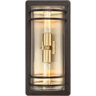 John Timberland Habitat Modern Outdoor Wall Light Fixture Bronze Warm Brass 16" Clear Glass For Post Exterior Barn Deck House Porch Yard Patio Home 3 John Timberland Habitat Modern Outdoor Wall Light Fixture Bronze Warm Brass 16" Clear Glass For Post Exterior Barn Deck House Porch Yard Patio Home - Image 3