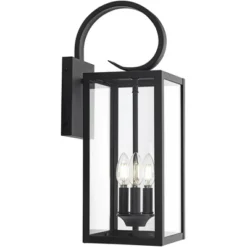 John Timberland Mira Modern Outdoor Wall Light Fixture Flat Black 21 1/2" Clear Glass For Post Exterior Barn Deck House Porch Yard Posts Patio Home -John Timberland GUEST b0e5b3d1 ad8f 43b0 82ce 52d173352e19