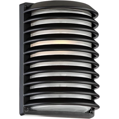 John Timberland Modern Outdoor Wall Light Fixtures Set Of 2 Black Grid 10" Frosted Glass For Post Exterior Barn Deck House Porch Yard Posts Patio Home 4 John Timberland Modern Outdoor Wall Light Fixtures Set Of 2 Black Grid 10" Frosted Glass For Post Exterior Barn Deck House Porch Yard Posts Patio Home - Image 4
