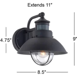 John Timberland Oberlin Rustic Farmhouse Outdoor Barn Light Fixture Black Dusk To Dawn Motion Sensor 9" Clear Seedy Glass For Exterior Deck House Yard -John Timberland GUEST b429c0af 0575 40b7 ae84 9adffc1a8c9c