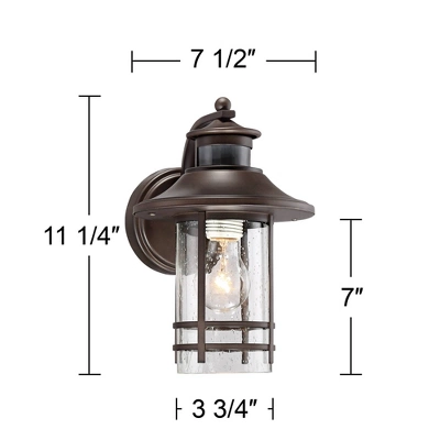 John Timberland Galt Outdoor Mission Wall Light Fixture Oil Rubbed Bronze Motion Sensor Dusk To Dawn 11 1/4" Seedy Glass For Post Exterior Barn Deck 6 John Timberland Galt Outdoor Mission Wall Light Fixture Oil Rubbed Bronze Motion Sensor Dusk To Dawn 11 1/4" Seedy Glass For Post Exterior Barn Deck - Image 6