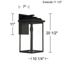 John Timberland Eastcrest Modern Outdoor Wall Light Fixture Textured Black 20 1/2" Clear Glass Panels For Post Exterior Barn Deck House Porch Patio -John Timberland GUEST b8265733 34a5 4e78 b422 b31e8e0b83fc