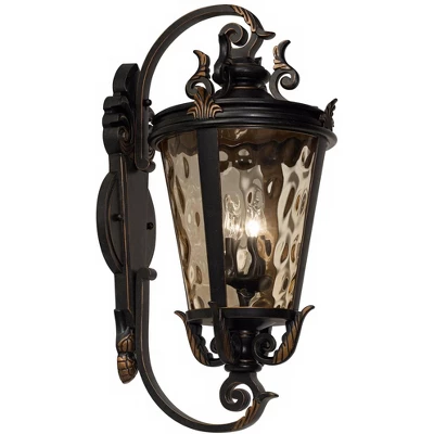 John Timberland Casa Marseille Rustic Outdoor Wall Light Fixture Veranda Bronze Ornate Scroll 36" Champagne Hammered Glass For Post Exterior Barn Deck 3 John Timberland Casa Marseille Rustic Outdoor Wall Light Fixture Veranda Bronze Ornate Scroll 36" Champagne Hammered Glass For Post Exterior Barn Deck - Image 3