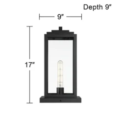 John Timberland Modern Outdoor Pier Mount Light Matte Black 17" Clear Glass Shade For Post Exterior Barn Deck House Porch Yard -John Timberland GUEST b8dc9d1c a742 4e4a bcaf 64633e04b578
