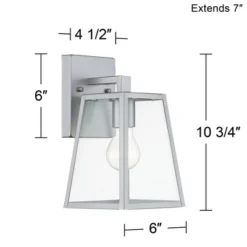 John Timberland Arrington Modern Outdoor Wall Light Fixture Silver Steel 10 3/4" Clear Glass For Post Exterior Barn Deck House Porch Yard Posts Patio 11 John Timberland Arrington Modern Outdoor Wall Light Fixture Silver Steel 10 3/4" Clear Glass For Post Exterior Barn Deck House Porch Yard Posts Patio -John Timberland GUEST ba51b3d5 f2f0 485b bb08 86ee6533350b